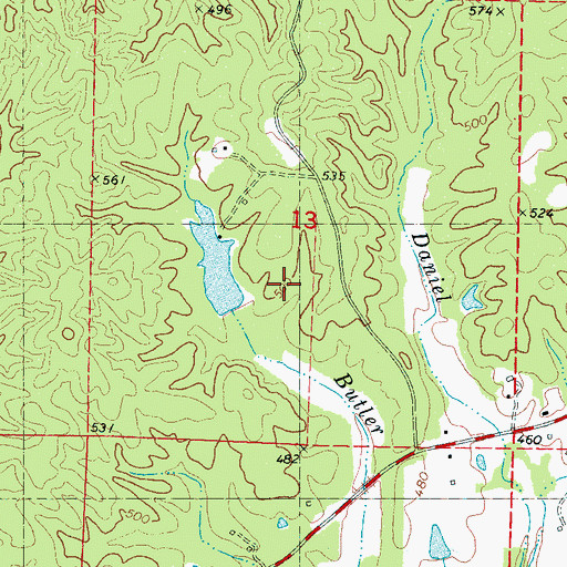 Topographic Map of United States Forest Service Lake Dam, MS