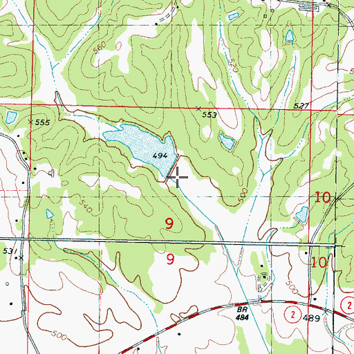 Topographic Map of West Hatchie Watershed 9 Dam, MS