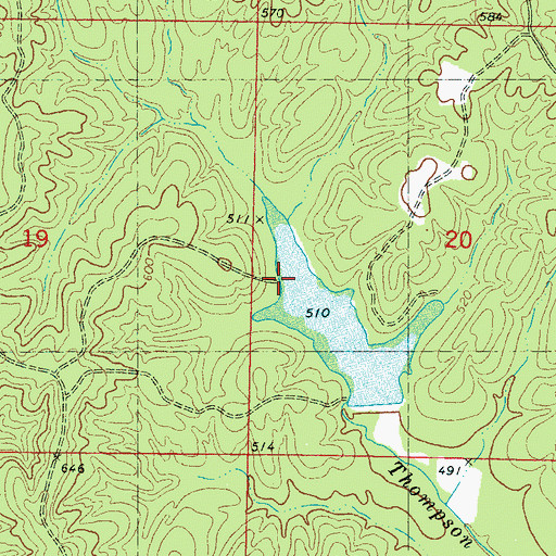 Topographic Map of North Tippah Watershed LT-6a-2 Dam, MS