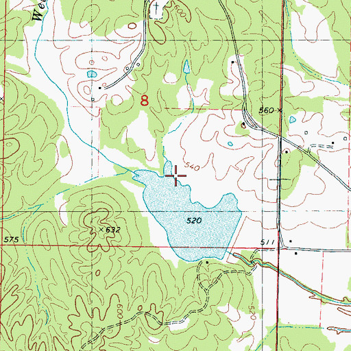 Topographic Map of Muddy Creek Structure 4 Dam, MS