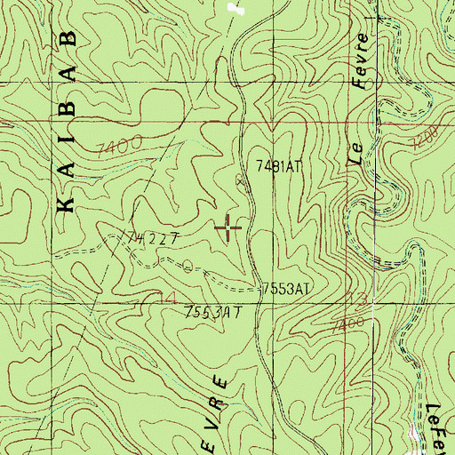 Topographic Map of Lefevre Ridge, AZ
