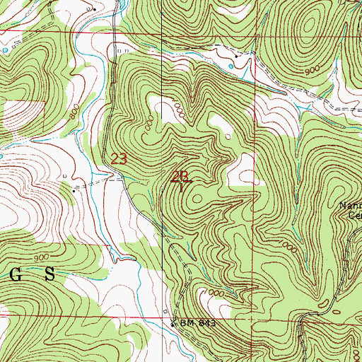 Topographic Map of Township of Big Springs (historical), AR