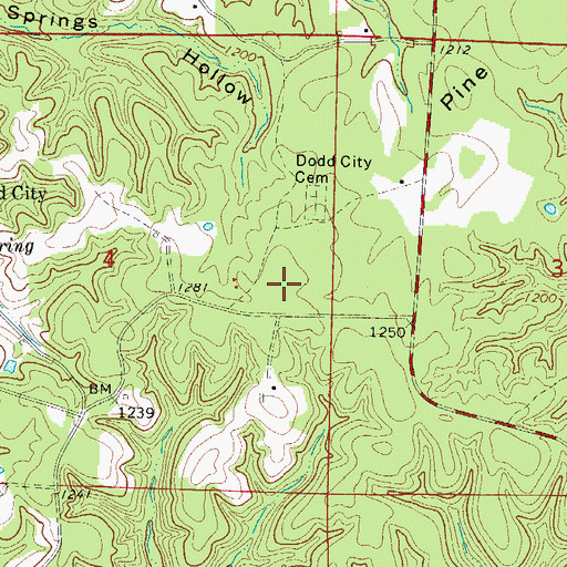 Topographic Map of Township of Dodd City (historical), AR