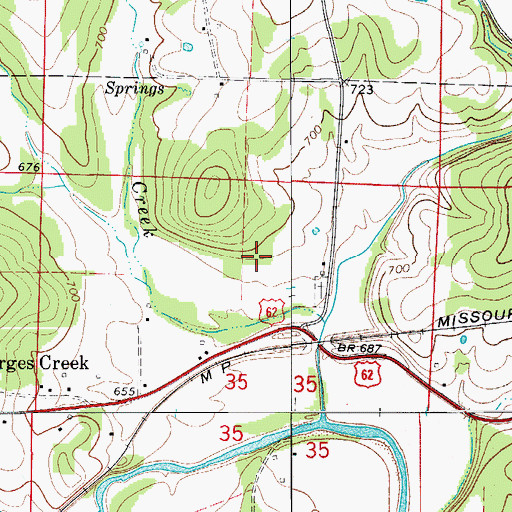 Topographic Map of Township of Joe Burleson (historical), AR