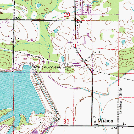 Topographic Map of Township of Wilson, AR