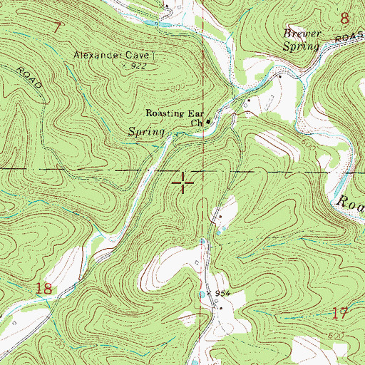 Topographic Map of Township of Roasting Ear, AR