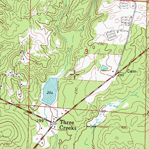 Topographic Map of Township of Cornie, AR