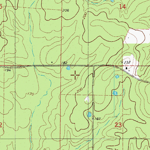Topographic Map of Township of Wilmington, AR
