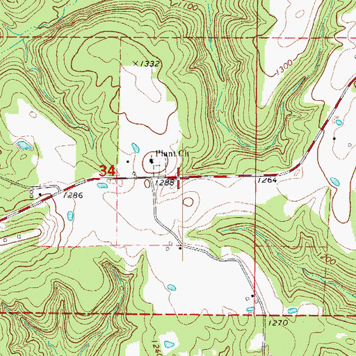 Topographic Map of Township of Linn Creek, AR