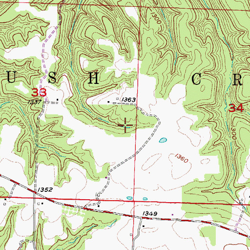Topographic Map of Township of Brush Creek, AR