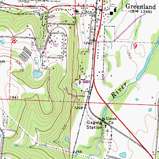 Topographic Map of Township of Greenland, AR