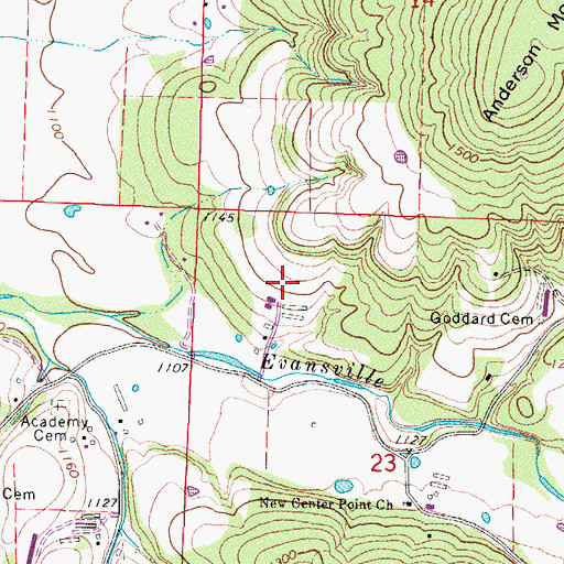 Topographic Map of Township of Vineyard, AR
