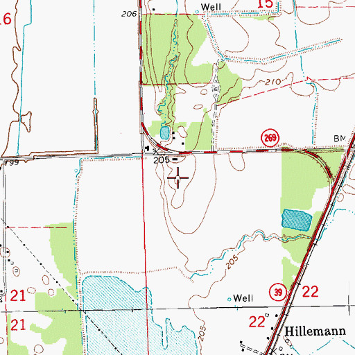 Topographic Map of Township of Franks, AR
