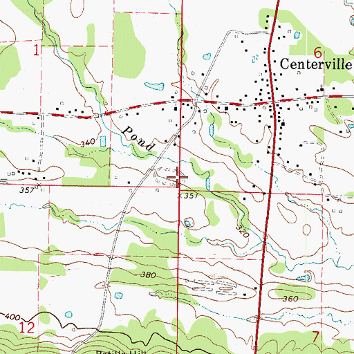 Topographic Map of Township of Centerville, AR