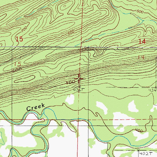 Topographic Map of Township of Dutch Creek, AR