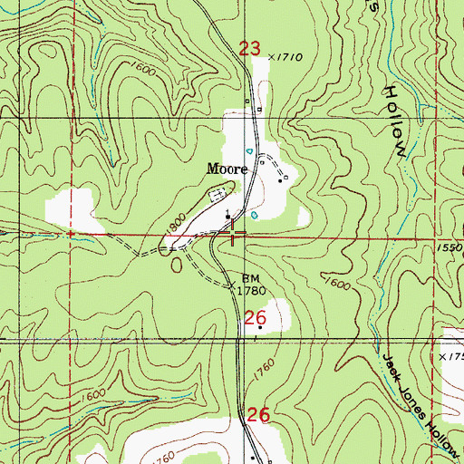 Topographic Map of Moore School (historical), AR