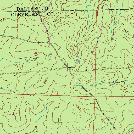 Topographic Map of Pinchbacks Mills (historical), AR
