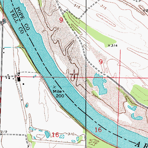 Topographic Map of Fields Chapel (historical), AR
