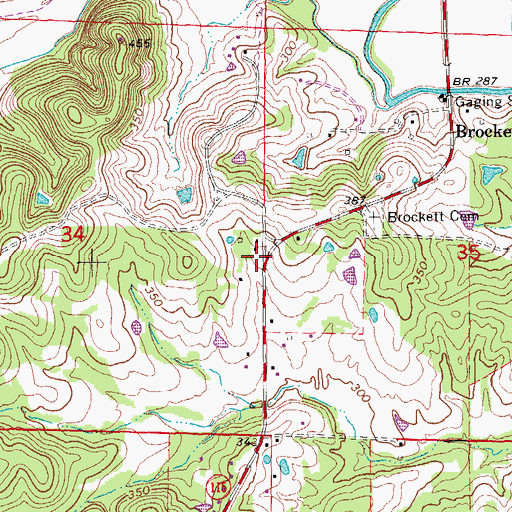 Topographic Map of Cedar Grove, AR
