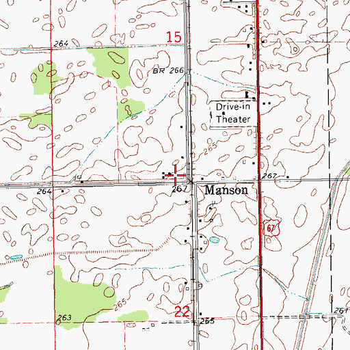 Topographic Map of Manson School (historical), AR