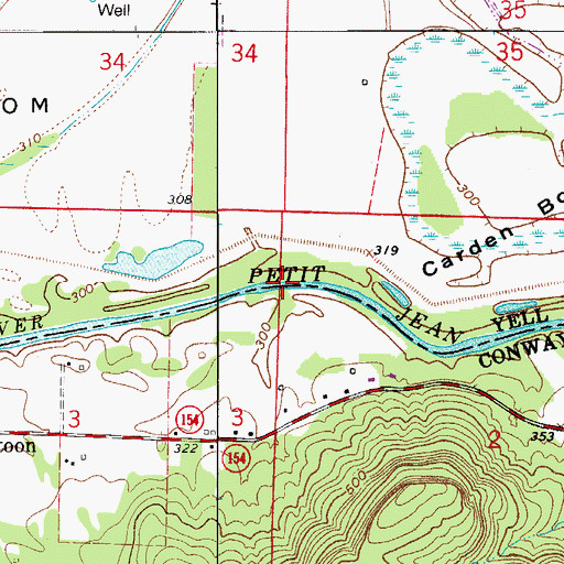 Topographic Map of Half Moon Lake Ford, AR