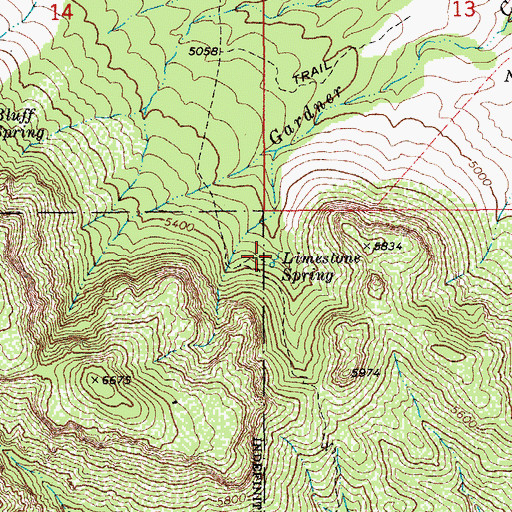 Topographic Map of Limestone Spring, AZ