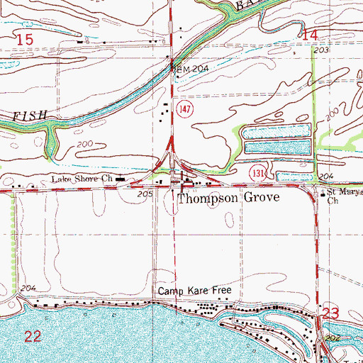 Topographic Map of Thomas Grove School (historical), AR