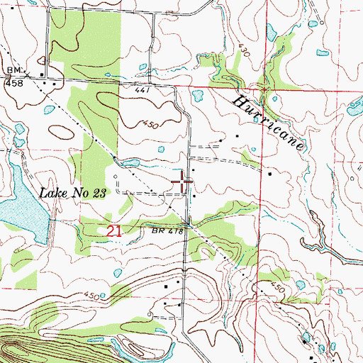 Topographic Map of Dahoma (historical), AR