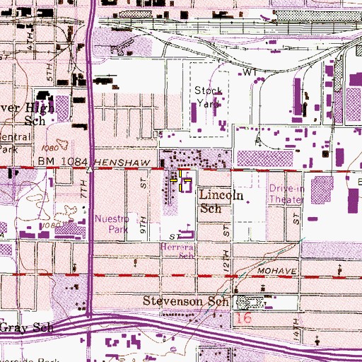 Topographic Map of Lincoln School, AZ