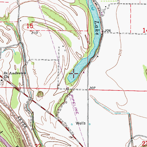 Topographic Map of Reed Lake, AR