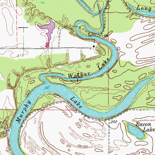 Topographic Map of Walker Lake, AR