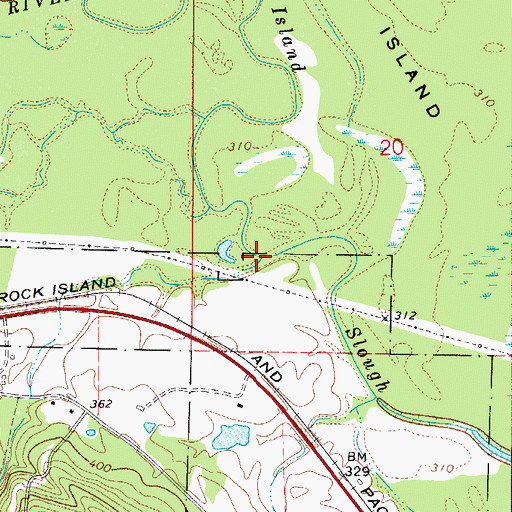 Topographic Map of Achmun Creek, AR