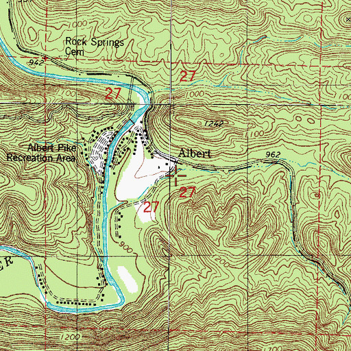 Topographic Map of Albert, AR