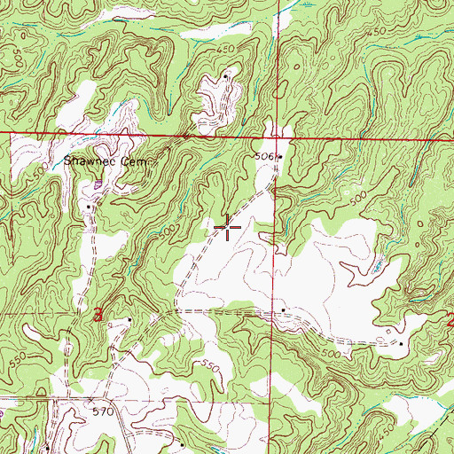 Topographic Map of Shawnee (historical), MS
