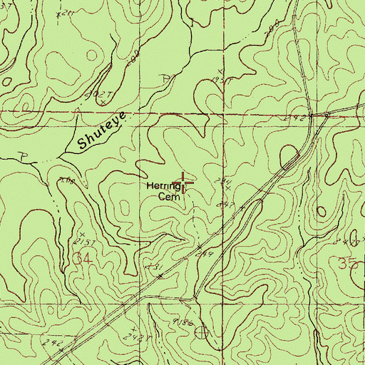 Topographic Map of Herring Cemetery, MS