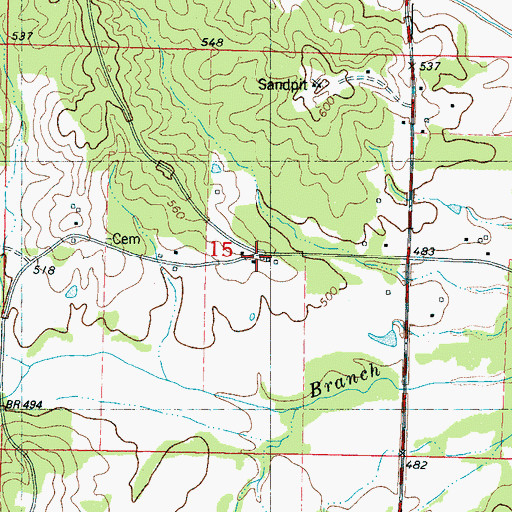 Topographic Map of Chism (historical), MS