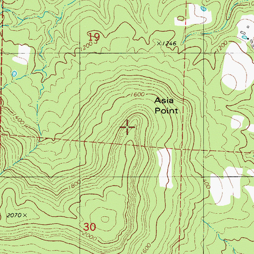 Topographic Map of Asia Point, AR