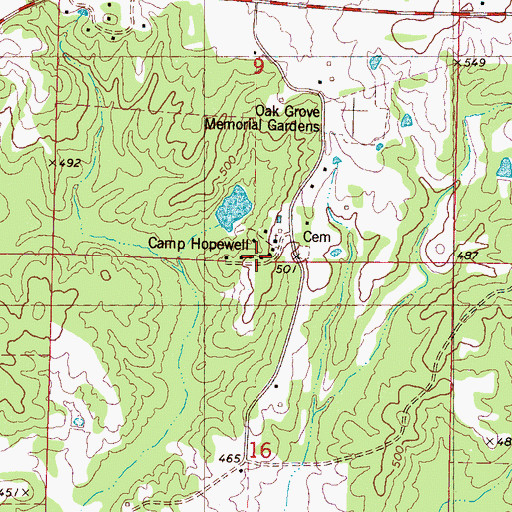 Topographic Map of Camp Hopewell, MS