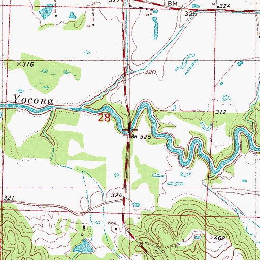 Topographic Map of Oliver Bridge, MS