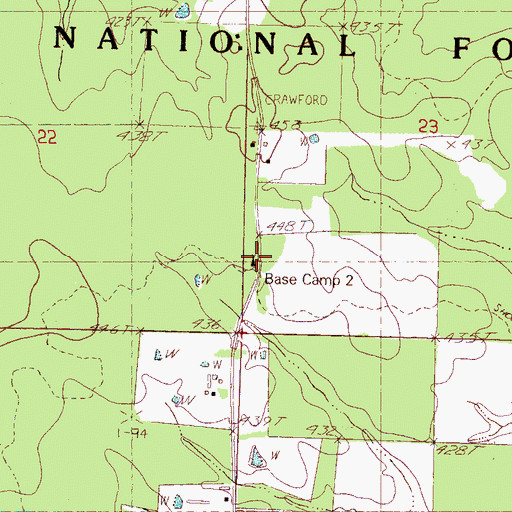 Topographic Map of Base Camp Two, MS