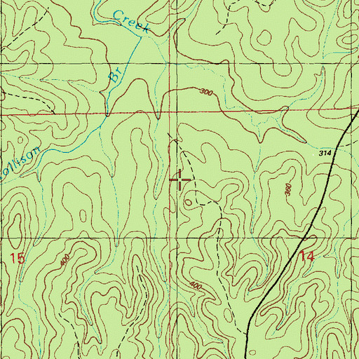 Topographic Map of Deer Cemetery, MS