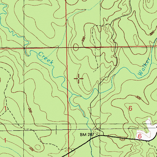 Topographic Map of Faust Cemetery, MS