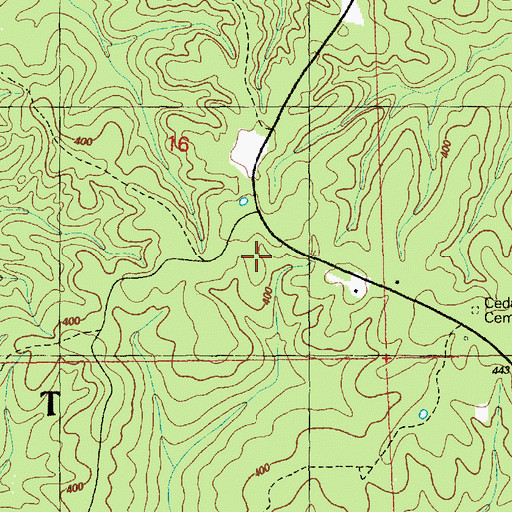 Topographic Map of Freeman Cemetery, MS