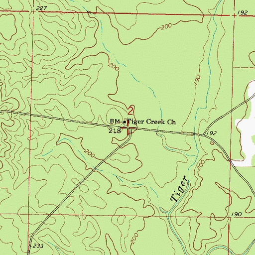 Topographic Map of Forest School (historical), MS