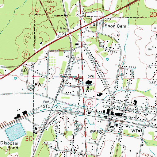 Topographic Map of Ackerman Church of Christ, MS