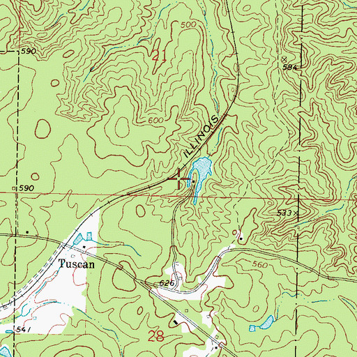 Topographic Map of Blantons Gap, MS