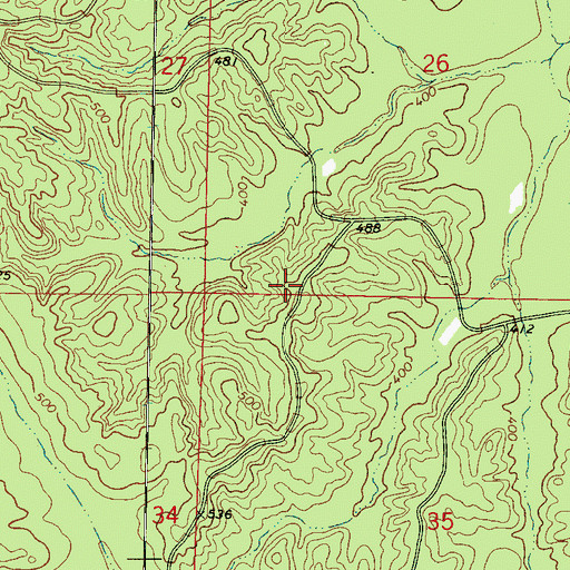 Topographic Map of Cork Colored School (historical), MS