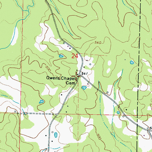 Topographic Map of Owens Chapel (historical), MS