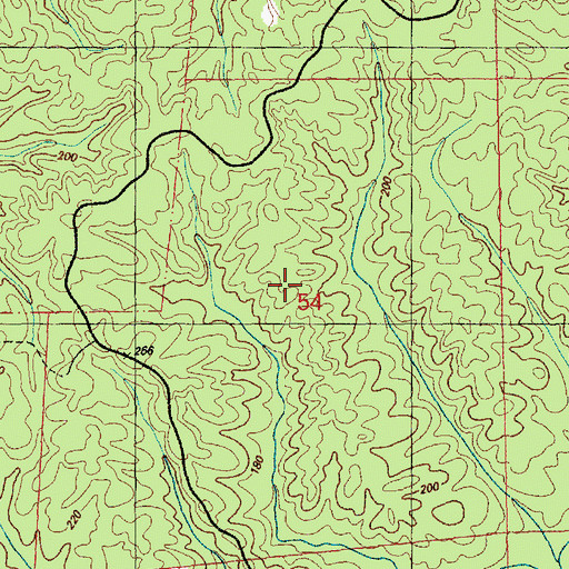 Topographic Map of Sandy Creek State Creek Wildlife Management Area, MS