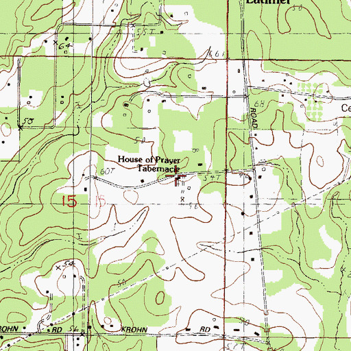 Topographic Map of House of Prayer Tabernacle Church, MS